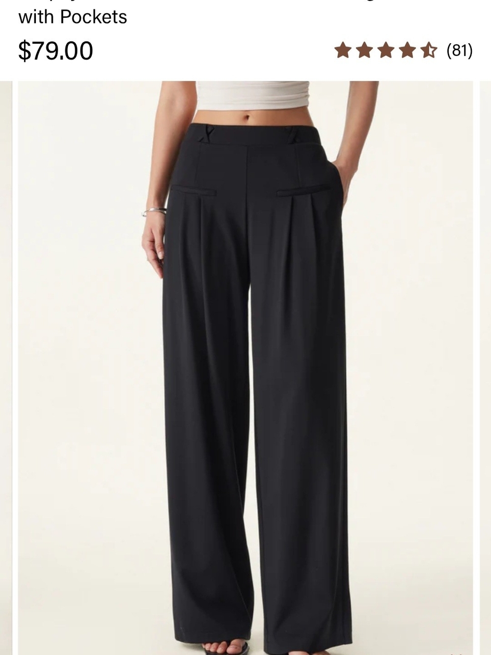 OGL Black Wide-Leg High-Rise Trousers
